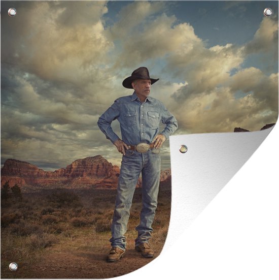 Tableau Toile Lumineuse LED RIVERS EDGE Cowboy 16x12 Pouces Déco Campagne