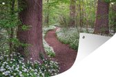Tuinposters buiten De daslook in de lente in een Duits bos - 90x60 cm - Tuindoek - Buitenposter