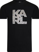 Karl Lagerfeld - Heren Tee SS Library Logo Shirt - Zwart - Maat XL