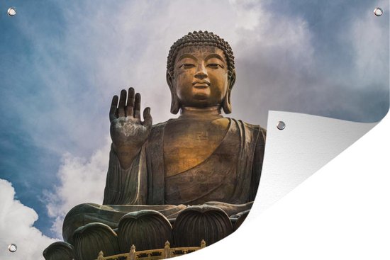 Boeddha beeld in open lucht - Tuinposter
