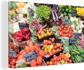 Fruits et légumes frais sur le marché au Royaume-Uni toile 90x60 cm - Tirage photo sur toile (Décoration murale salon / chambre)