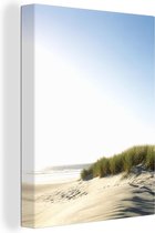 Un ciel bleu clair sur toile de dunes 60x80 cm - Tirage photo sur toile (Décoration murale salon / chambre)