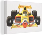 Illustration d'une voiture de course jaune 60x40 cm - Tirage photo sur toile (Décoration murale salon / chambre)