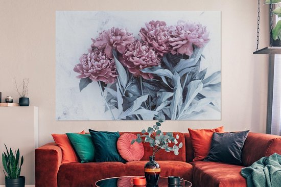 Peintures sur Toile - Pivoines de Bourgogne - 150x100 cm - Décoration murale