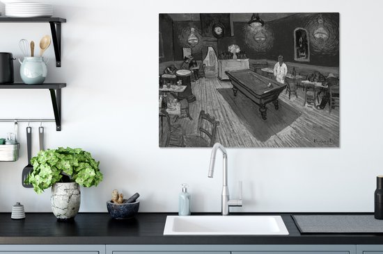 Peintures sur toile - Le café de nuit - Peinture de Vincent van Gogh - 80x60 cm - Décoration murale