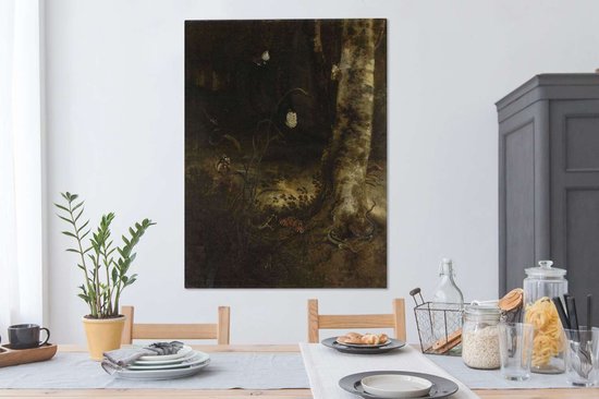 Sol forestier avec un serpent, des lézards, des papillons et autres insectes - Otto Marseus van Schrieck 90x120 cm - Tirage photo sur toile (Décoration murale salon / chambre)