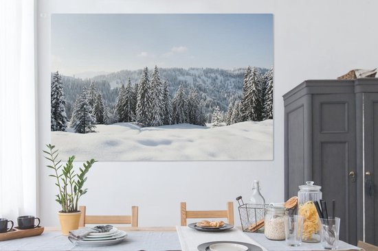 Tableau sur toile Paysage d'hiver enneigé par temps clair - 150x100 cm - Décoration murale