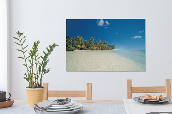 La plage exotique de One Foot Island toile 60x40 cm - Tirage photo sur toile (Décoration murale salon / chambre)
