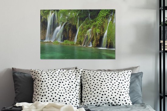 Belle nature au parc national des lacs de Plitvice Toile 90x60 cm - Tirage photo sur toile (Décoration murale salon / chambre)