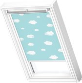 VELUX Origineel Verduisterend Rolgordijn (DKL) Wit Kozijn, M06, 306, Blue Sky
