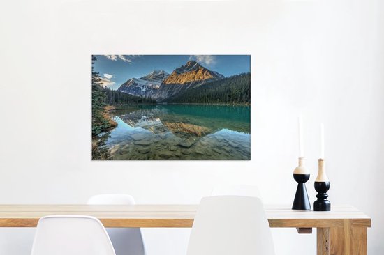 Canvas Schilderij Landschap van het Nationaal park Jasper in Noord-Amerika - 90x60 cm - Wanddecoratie