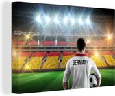 Canvas Schilderij Duitse vlag in het stadion - 60x40 cm - Wanddecoratie