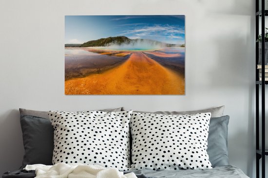 Un geyser torride dans le parc national de Yellowstone toile 90x60 cm - Tirage photo sur toile (Décoration murale salon / chambre)