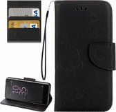 Voor Sony Xperia E5 Vlinders Embossing Horizontale Flip Leren Case met Houder & Kaartsleuven & Portemonnee & Lanyard (Zwart)