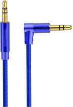 AV01 3,5 mm male naar male elleboog audiokabel, lengte: 3 m (blauw)