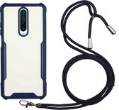 Voor Xiaomi Redmi K30 / Poco X2 Acryl + kleur TPU schokbestendig hoesje met nekkoord (donkerblauw)