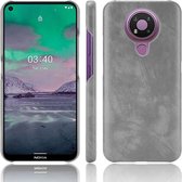 Voor Nokia 3.4 Shockproof Litchi Texture PC + PU Case (grijs)