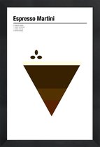 JUNIQE - Poster in houten lijst Espresso Martini - minimalistisch