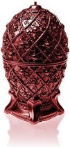 Candellana Rood Metallic gelakte figuurkaars, design: Fabergé Ei (Medium). Hoogte 16 cm (48 uur)