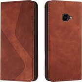 Voor Samsung Galaxy Xcover 4s/4 Skin Feel Magnetisch S-type Effen Kleur Horizontale Flip Lederen Case met Houder & Kaartsleuf & Portemonnee (Bruin)