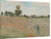 Klaprozen, Claude Monet - Foto op Canvas - 90 x 60 cm