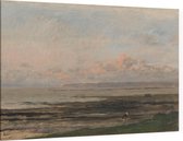 Strand bij eb, Charles-François Daubigny - Foto op Canvas - 150 x 100 cm