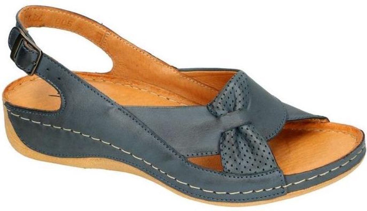 Pollonus Comfort Shoes -Dames - blauw petrol - sandalen - maat 40