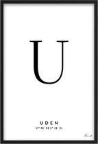 Poster Letter U Uden A4 - 21 x 30 cm (Exclusief Lijst)