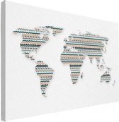 Wereldkaart Zuid-Amerikaans Patroon - Canvas 60x40