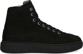 Manfield - Heren - Zwarte hoge nubuck sneakers - Maat 44