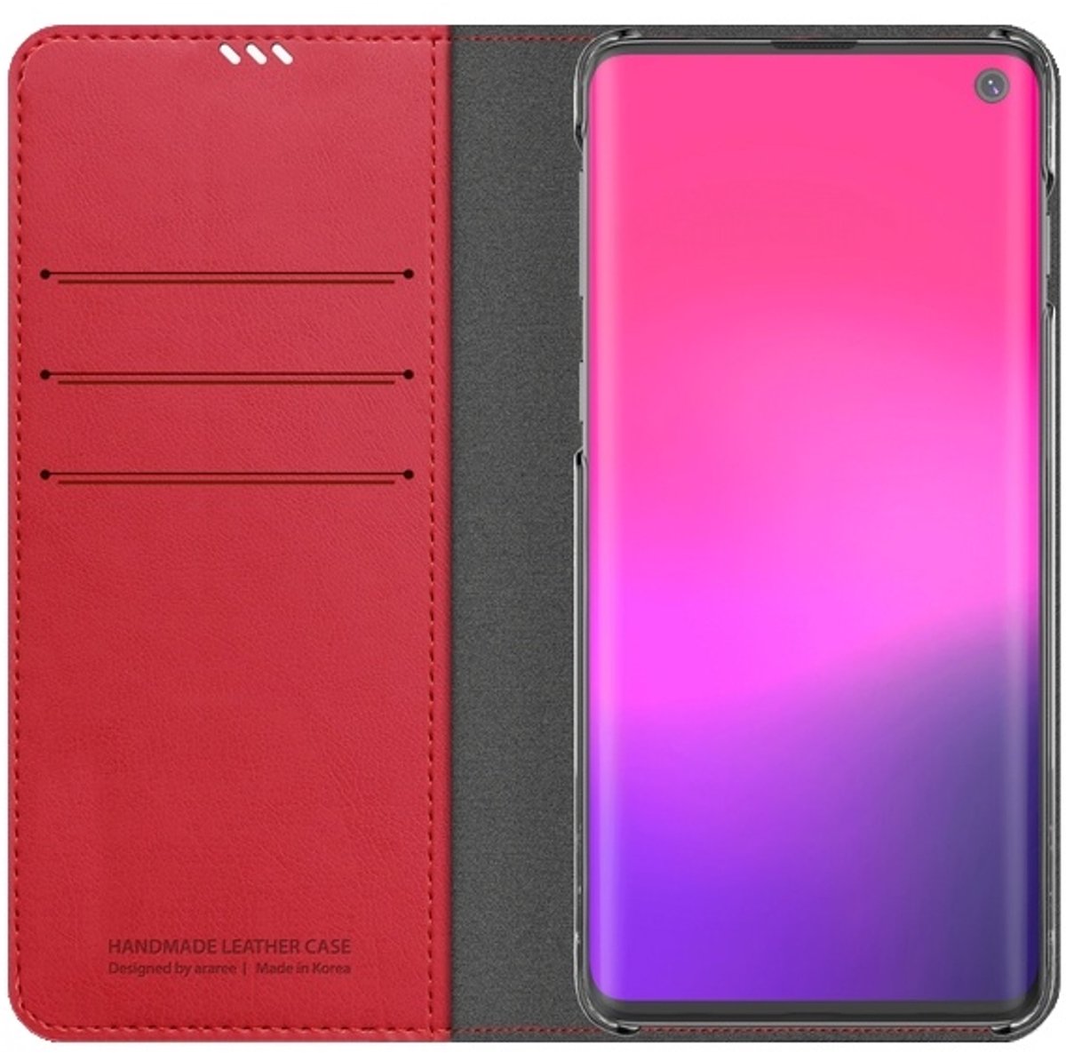 Geschikt voor Samsung Galaxy S10 Araree Mustang Diary Portemonnee Hoesje - Rood