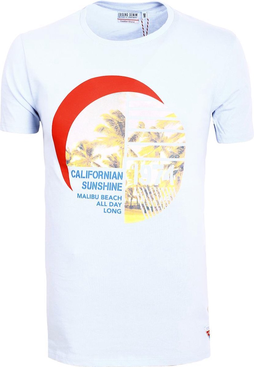 E-bound T-shirt California Sunshine Malibu Beach Blauw - XXL