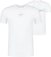Malelions Women Split T-Shirt - White/Mint & Pink - XS