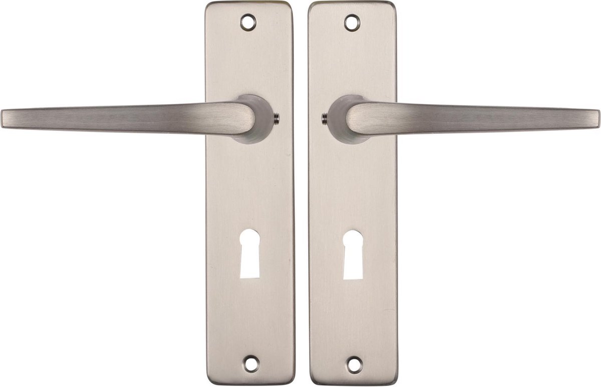 Starx Deurklink Zilver - RVS Look – Deurbeslag – Deurschild met Sleutelgat (SL56) – Deurklink Duim