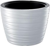 Prosperplast Plantenpot/bloempot Amazing - buiten/binnen - kunststof - wit - D37 x H28 cm - met binnenpot