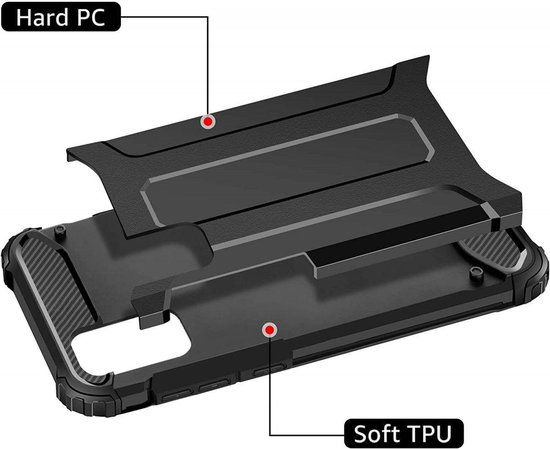 Coque Samsung Galaxy A20E Shock Proof Hybrid Backcover Noir