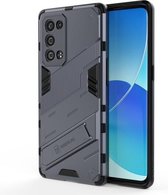 Voor OPPO Reno6 Pro+ 5G Punk Armor 2 in 1 PC + TPU schokbestendig hoesje met onzichtbare houder (grijs)