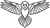 Hout-Kado - Roofvogel - Large - Zwart - Geometrische dieren en vormen - Hout - Lasergesneden- Wanddecoratie