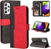 Voor Samsung Galaxy A52 5G/4G Zakelijke Stiksels-Kleur Horizontale Flip PU Lederen Case met Houder & Kaartsleuven & Fotolijst (Rood)