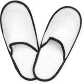 Unico Badstoffen Slippers Wit-Zwart 5 paar-42-44