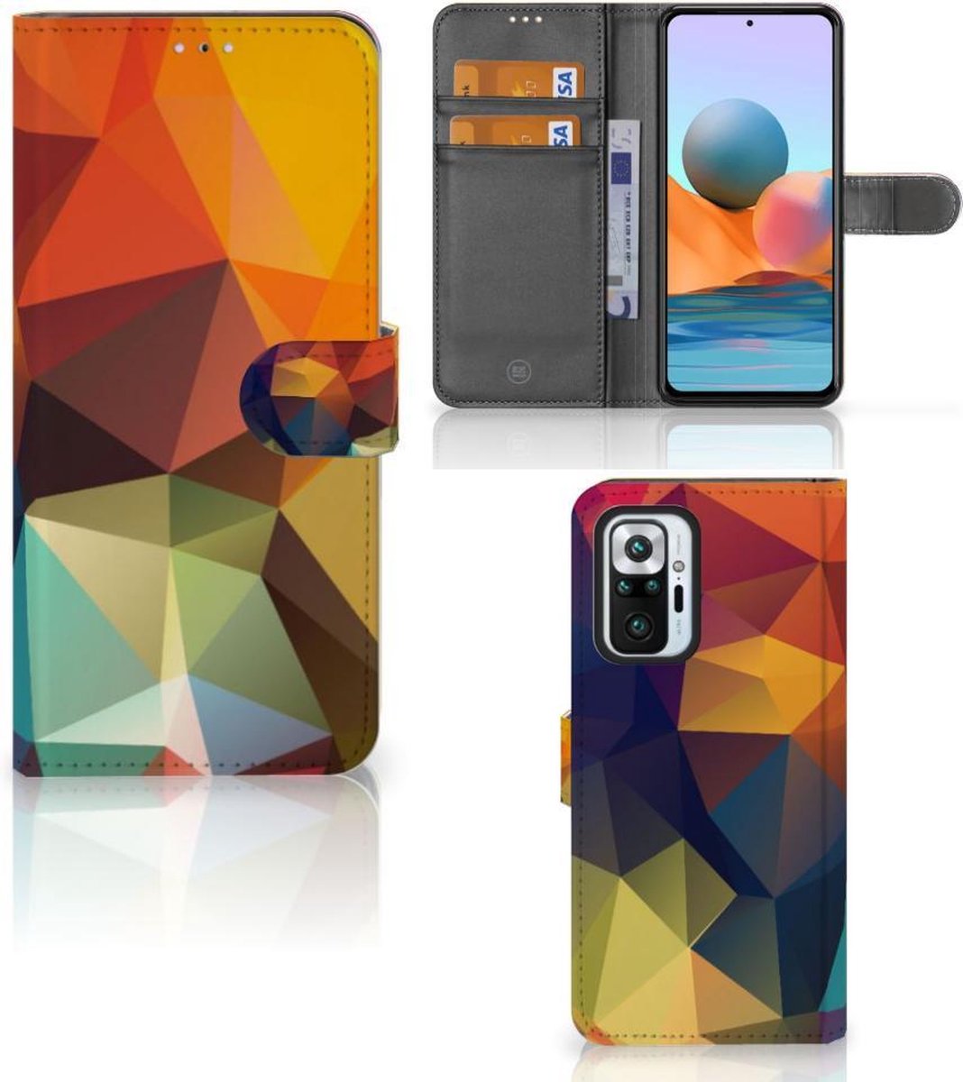 Book Case voor Xiaomi Redmi Note 10 Pro Book Case Polygon Color