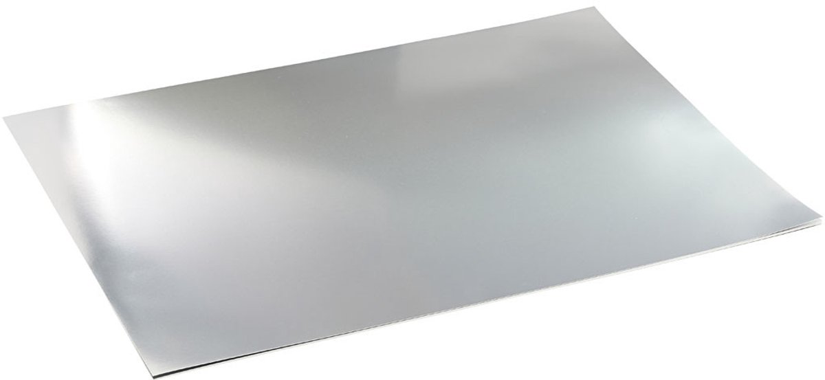 Metallic Foliekarton, A2, vel 420x594 mm, 280 gr, zilver, 10 vel/ 1 doos