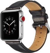 Apple Watch 38/40MM Leren Bandje - Leer - Horloge Bandje - Polsband - Kunstleer - Apple Watch 1 / 2 / 3 / 4 / 5 / 6 / SE - Zwart