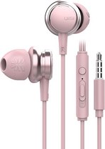 UiiSii HM9 Roze - Metalen In-Ear Oordopjes - Oortjes met draad en microfoon