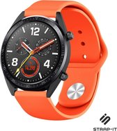 Siliconen Smartwatch bandje - Geschikt voor  Huawei Watch GT sport band - oranje - 46mm - Strap-it Horlogeband / Polsband / Armband