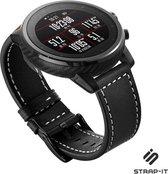 Leer Smartwatch bandje - Geschikt voor  Xiaomi Amazfit Pace leren bandje - zwart - Strap-it Horlogeband / Polsband / Armband