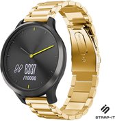 Stalen Smartwatch bandje - Geschikt voor  Garmin Vivomove HR stalen band - goud - Strap-it Horlogeband / Polsband / Armband