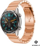 Stalen Smartwatch bandje - Geschikt voor  Huawei Watch GT luxe metalen bandje - rosé goud - 46mm - Strap-it Horlogeband / Polsband / Armband