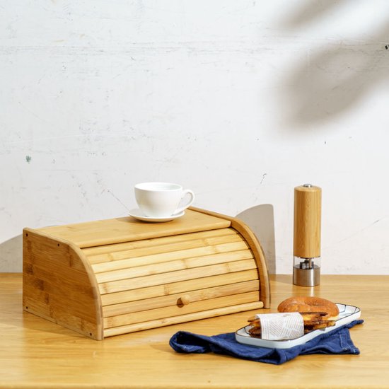 Boîte à pain en Bamboe avec couvercle coulissant - Boîte à pain Luxe et durable pour pain frais