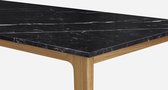 Marmeren Eettafel - Nero Marquina (houten Onderstel) - 220 x 90 cm